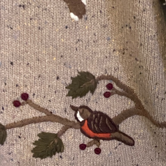 Christopher & Banks Hand Embroidered Bird Cardigan Sweater Large Y2K - Picture 8 of 15
